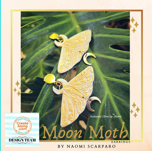 Make Magical Moon Moth Polymer Clay Earrings