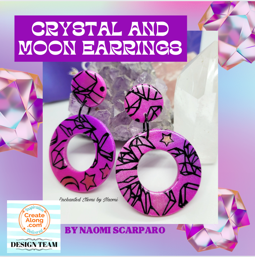 Make These Bright Crystal and Moon Polymer Clay Earrings