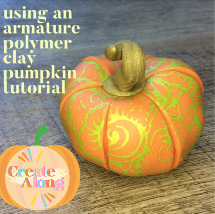 How to use an armature to create a lightweight decorated polymer clay shape pumpkin