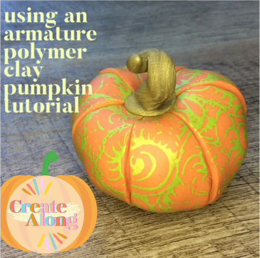 How to use an armature to create a lightweight decorated polymer clay shape pumpkin