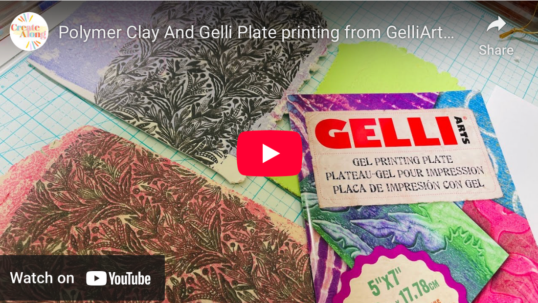 Gelli Plate monoprinting on polymer clay