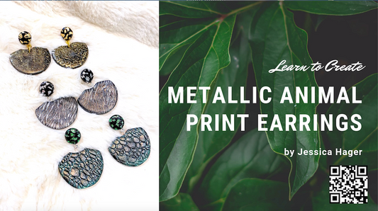 Make Polymer Clay Metallic Animal Print Earrings