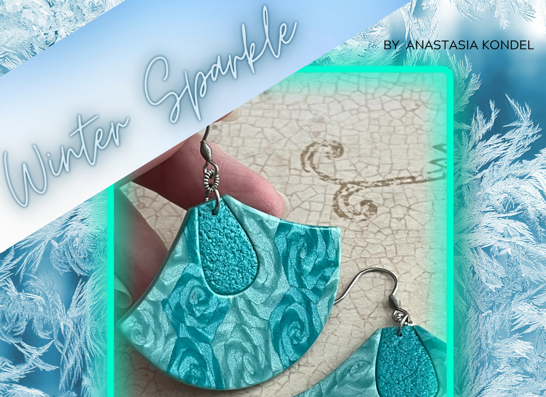 Create Winter Sparkle jewelry with polymer clay mica shift technique