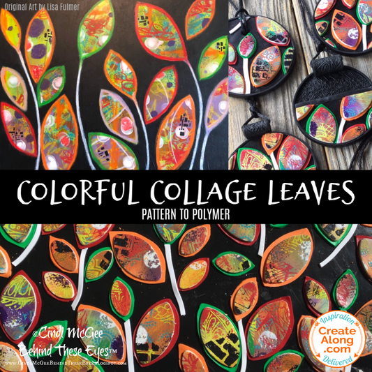 Make a Bright & Colorful "Collage Leaves" Polymer Clay Veneer for Jewelry and More