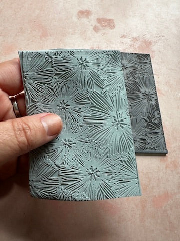 Wishing Flower Embossed Polymer Clay Rubber Stamp Texture Sheet Mat - Create Along 