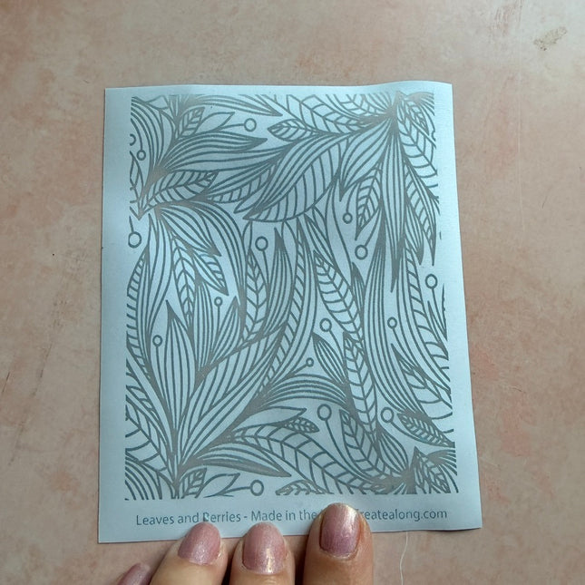 Silkscreen Stencil Leaves and Berries