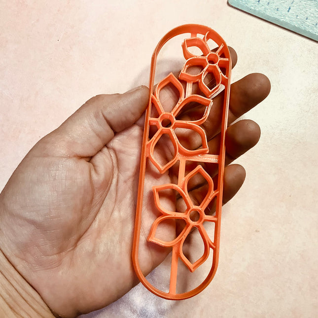 Clay bookmark Cutter Floral| polymer clay bookmark cutter - Create Along 