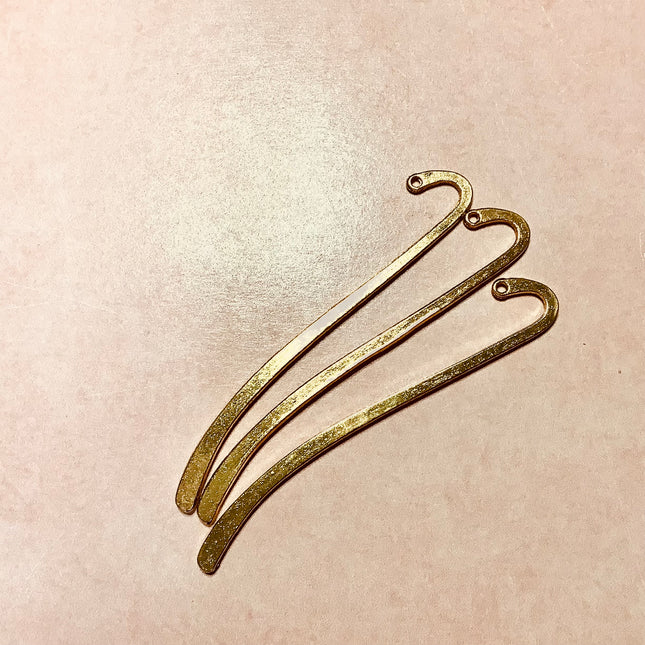 3 Bookmark Blanks Hook Metal to make clay or beaded dangles - Create Along 