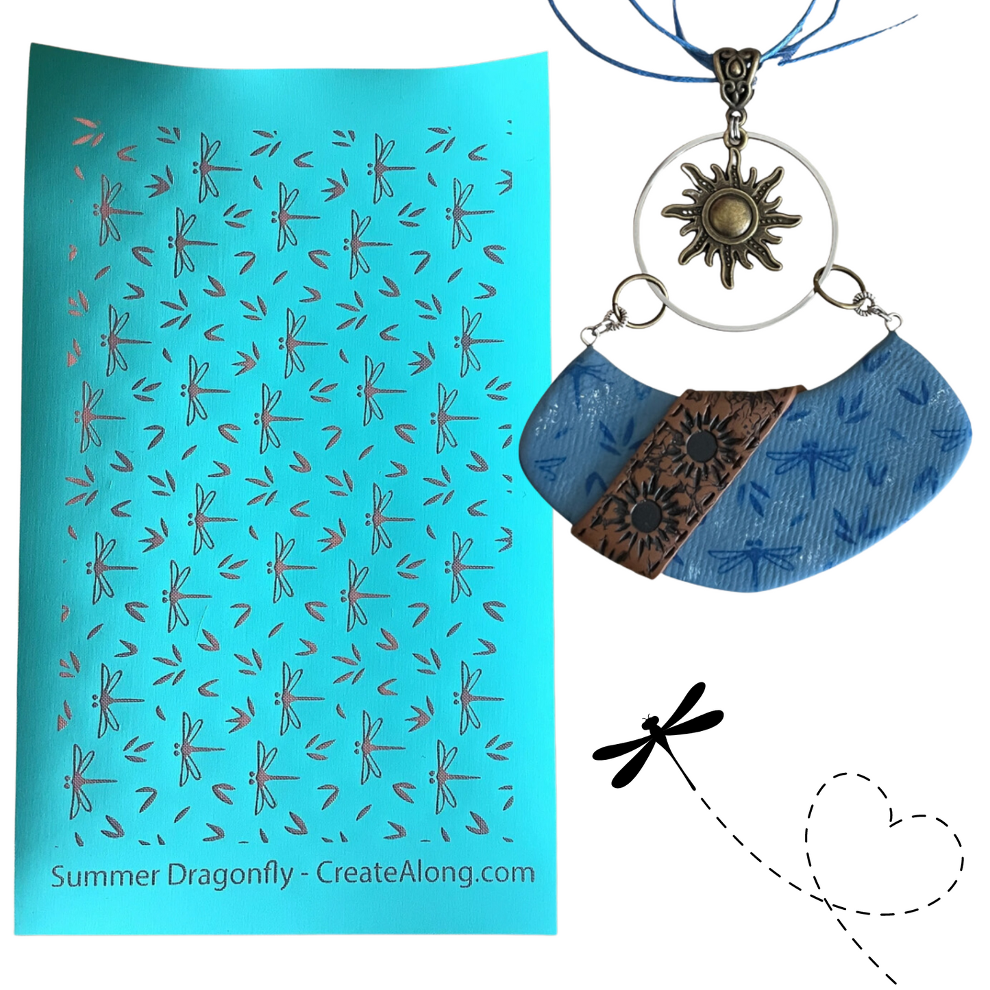Dragonflies Silkscreen Spring Bug Stencil For Polymer Clay