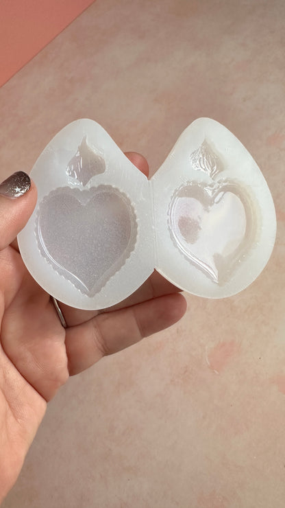 Flaming Heart Milagro Earrings Silicone mold Valentine - Create Along 