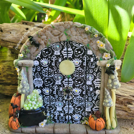Mystical Realms Halloween Silk Screen Stencil for Polymer Clay, Art Jewelry, Mixed Media - Create Along 