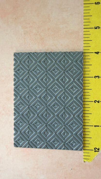 Art Deco Squares Rubber Stamp Texture Sheet Mat for polymer clay metal clay mixed media art