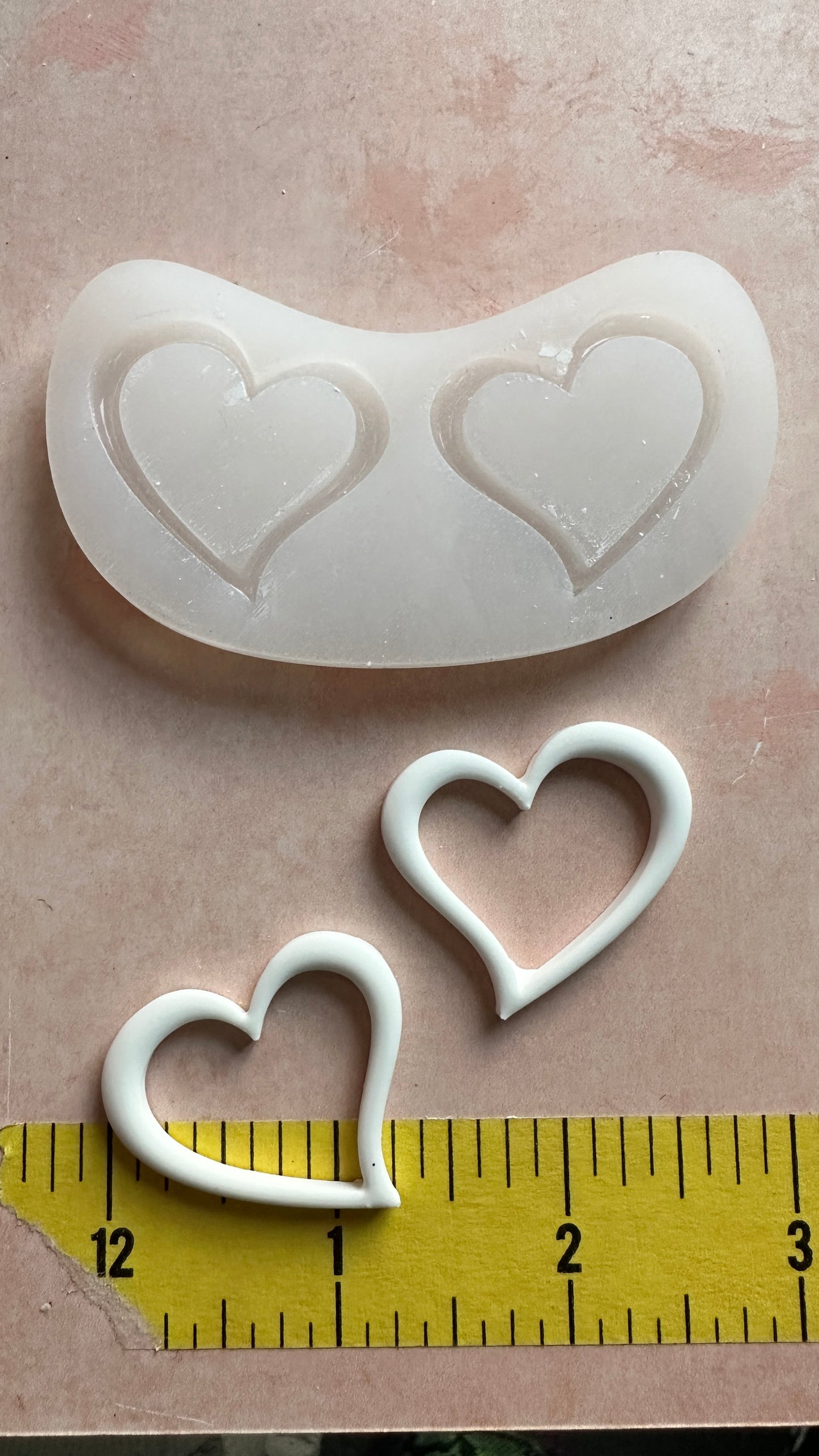 Open Heart Link Earrings Silicone mold Valentine - Create Along 