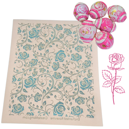 Silkscreen Enchanted Rosevine Stencil Crafting, Polymer Clay, Art Jewelry, and Mixed Media - Create Along 