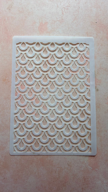 Big Art Deco Mermaid Scales Mylar Stencil Texture sheet