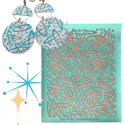 Syn’s #13 Three patterns in one Modern circles ovals Silkscreen For Crafting Polymer Clay + Mixed Media - Create Along 