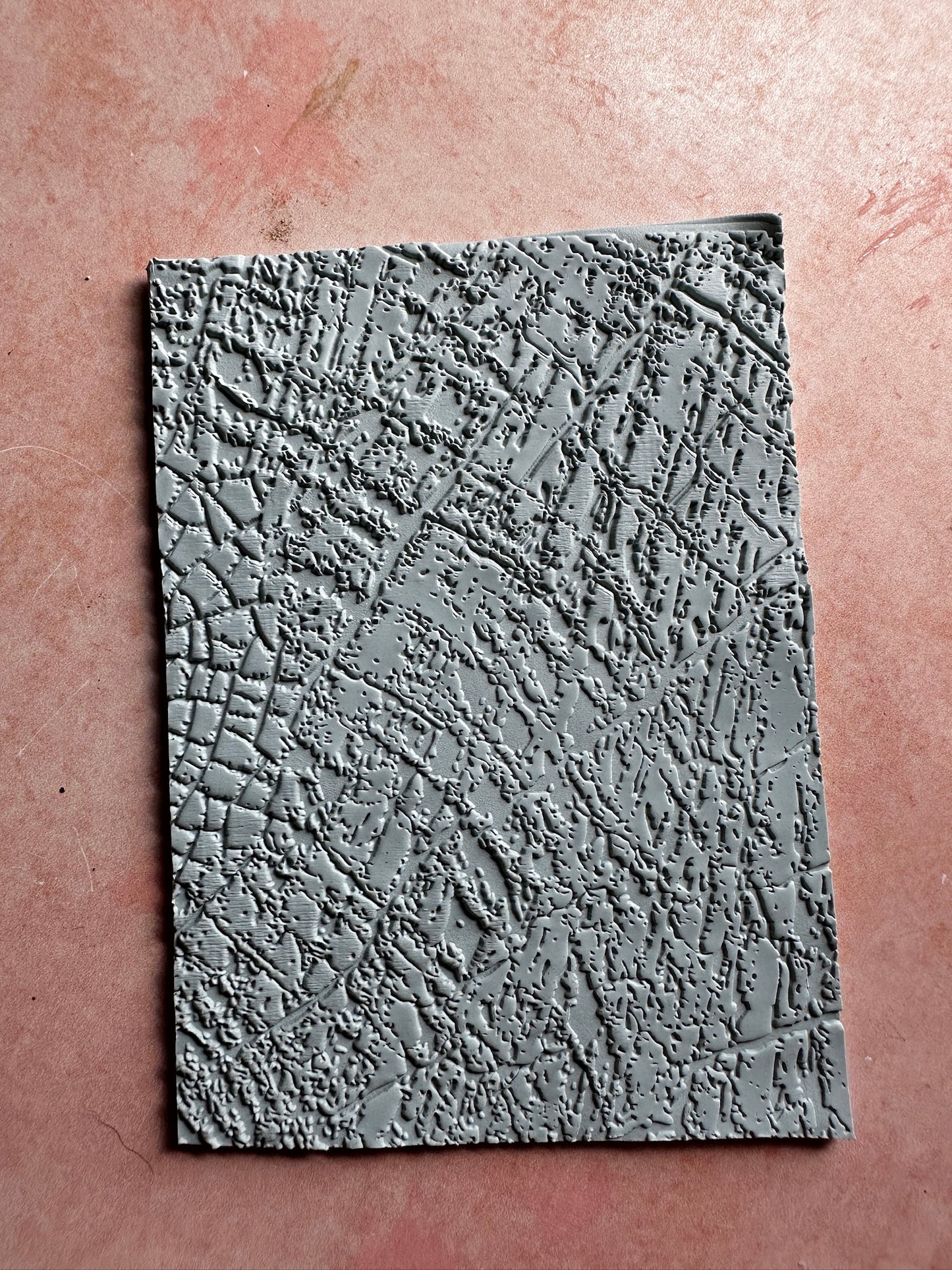 Tree Rings Wood Grain polymer clay rubber stamp texture - Create Along 