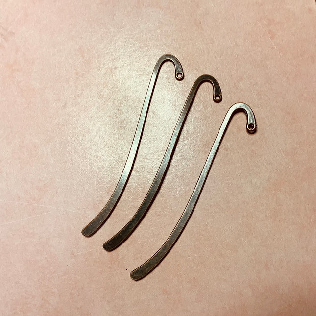 3 Bookmark Blanks Hook Metal to make clay or beaded dangles - Create Along 