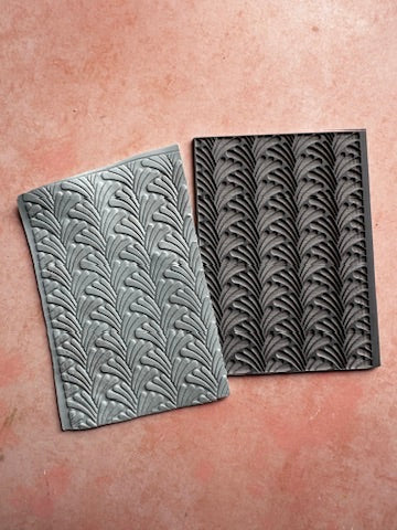 Art Deco Spout Flower polymer clay rubber stamp texture - Create Along 