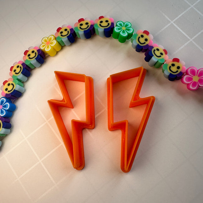 Stormy Nights – Mirrored Lightning Bolt Cutter Set | Polymer Clay Earrings & Jewelry - Create Along 