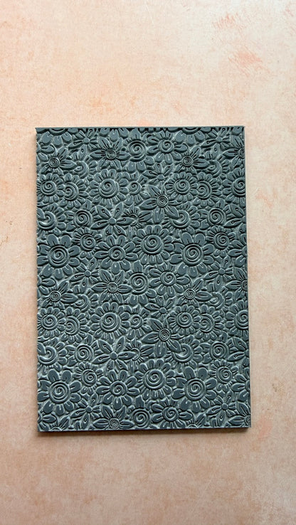 Flower Riot Texture Mat polymer clay rubber Stamp