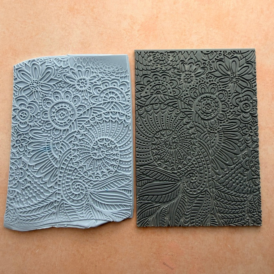 Spiral Snails Texture Mat rubber Stamp for polymer clay paper Gelli plate and resin ZIA