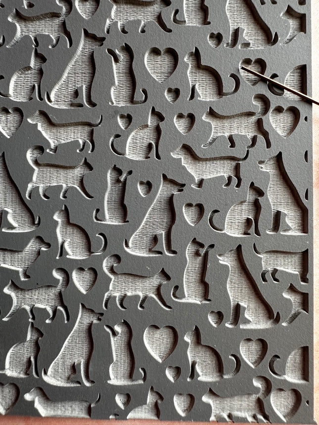 Furbabies cat dog polymer clay rubber stamp mat - Create Along 