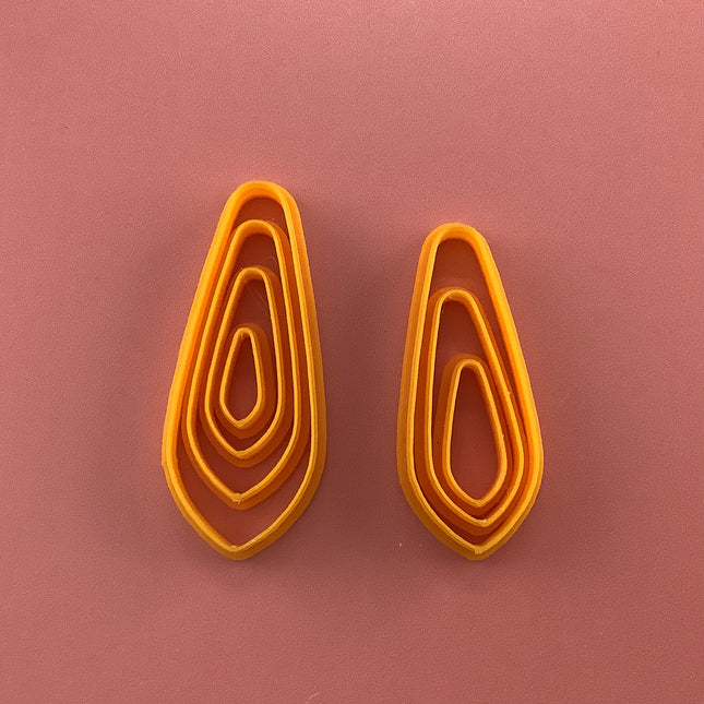 Droplet Drop basics polymer clay cutter set | 7 drop collar petal cutters - Create Along 