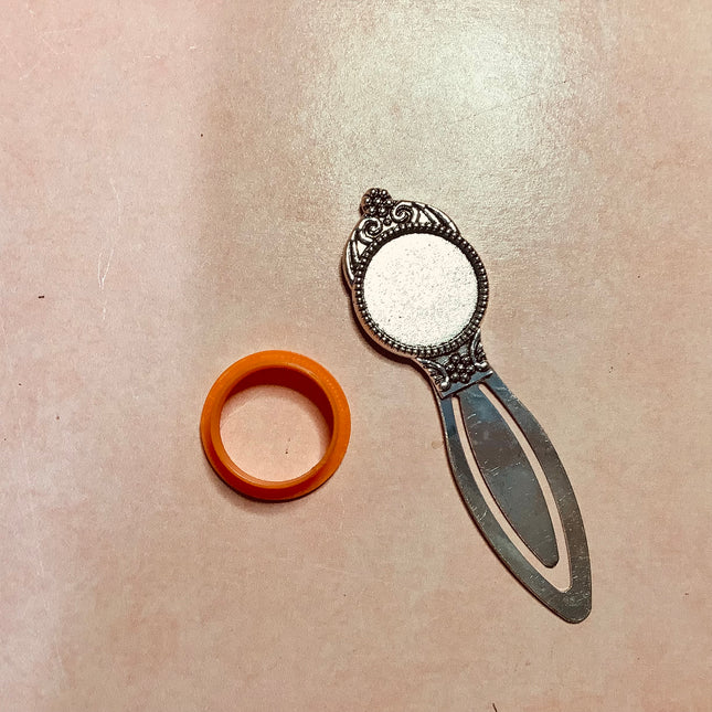 Metal Cabochon inset embossed clip metal bookmark - Create Along 