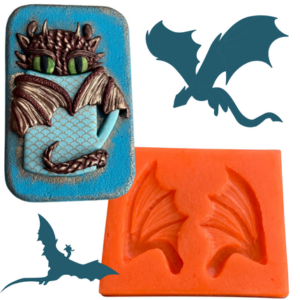 Dragon Bat Devil Wings silicone mold polymer clay UV resin earrings crafting - Create Along 