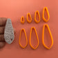 Droplet Drop basics polymer clay cutter set | 7 drop collar petal cutters