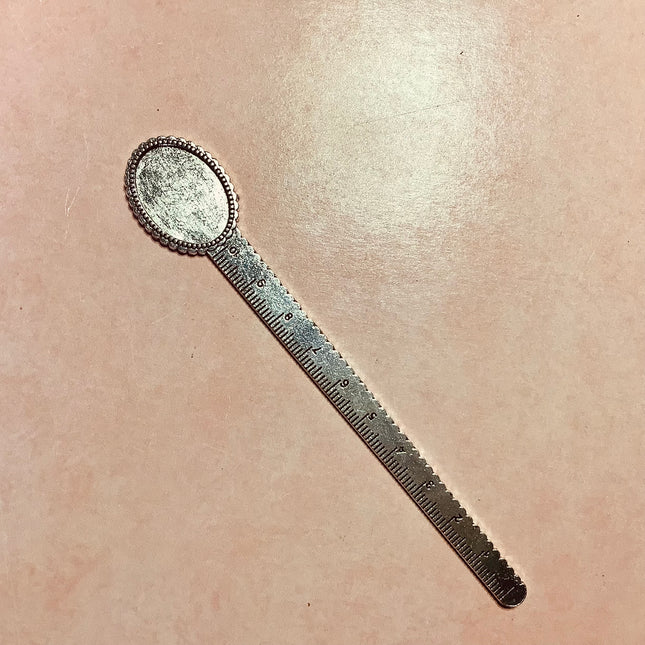 Metal bookmark with cabochon inset and ruler - Create Along 