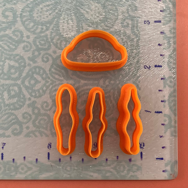 Jellyfish Drop polymer clay cutter set | jelly fish clay earring cutters - Create Along 