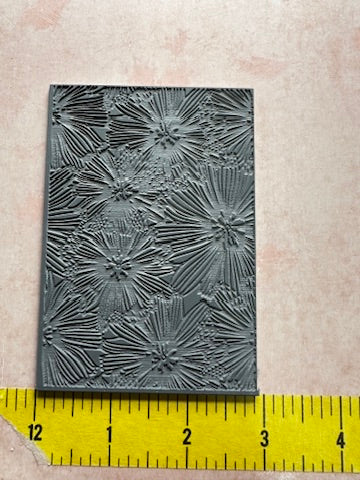 Wishing Flower Embossed Polymer Clay Rubber Stamp Texture Sheet Mat - Create Along 