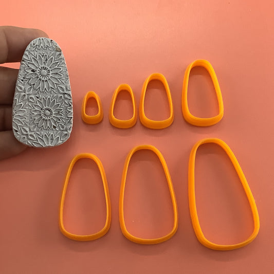Abundant Drop basics polymer clay cutter set of 7 collar