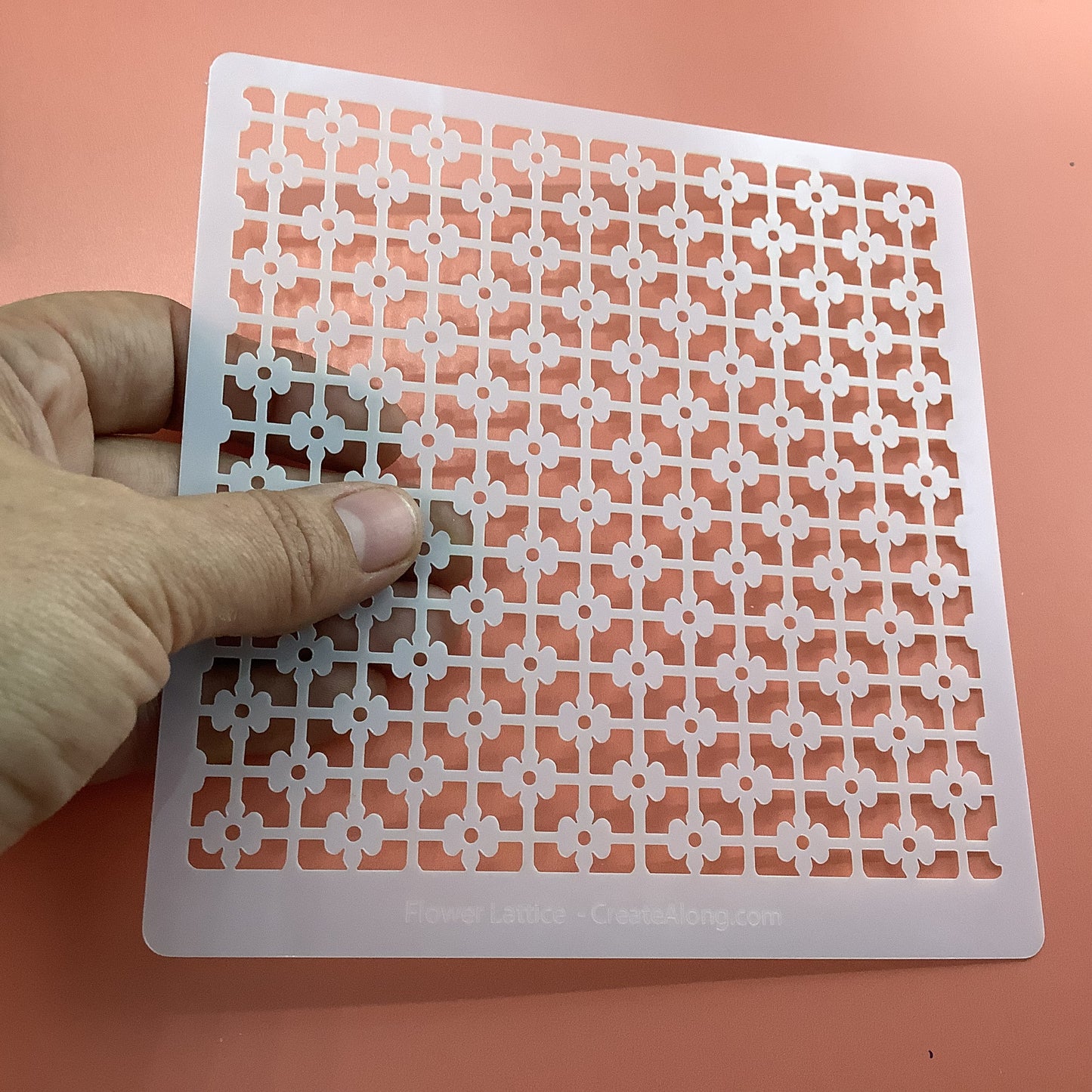 Flower Lattice Mylar Stencil Clay Texture Sheet