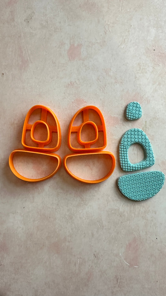 Halo Drop polymer clay mirrored earring cutters arch donut style cutout - Create Along 