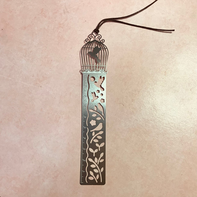 Birdcage ruler, embossed metal bookmark - Create Along 