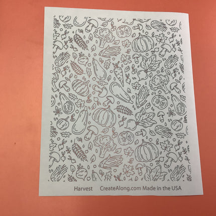 Harvest Silkscreen pumpkins gourds corn mushrooms clay stencil - Create Along 
