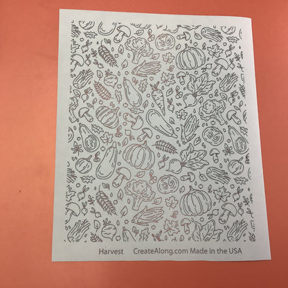 Harvest Silkscreen pumpkins gourds corn mushrooms clay stencil - Create Along 