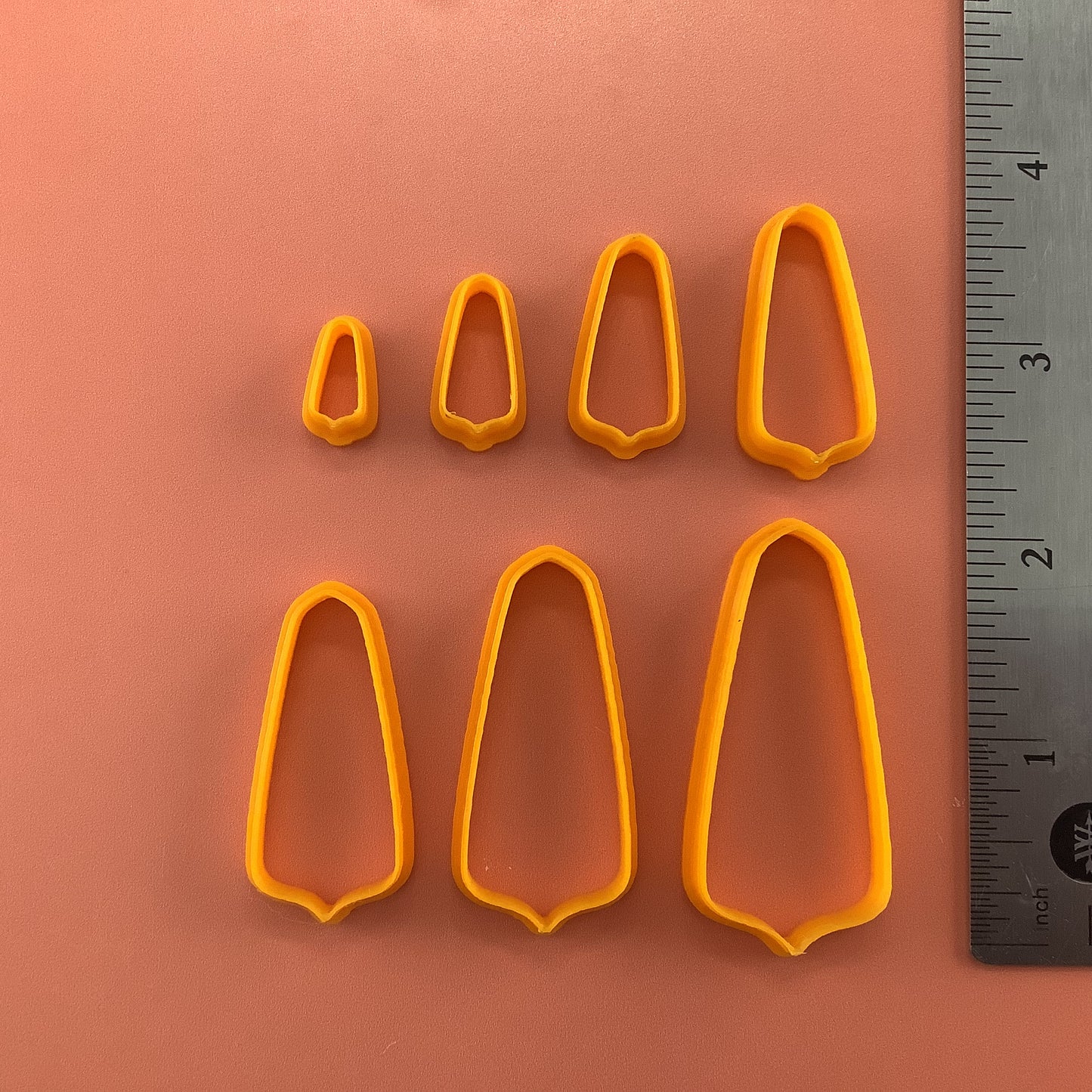 Fancy Drop basics polymer clay cutter set of 7 collar fan petal
