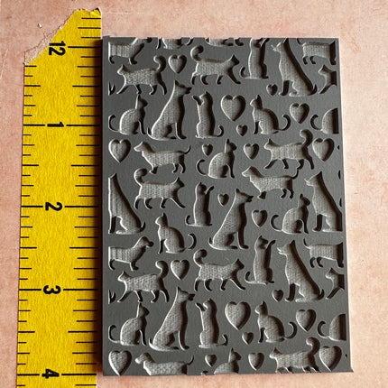 Furbabies cat dog polymer clay rubber stamp mat - Create Along 