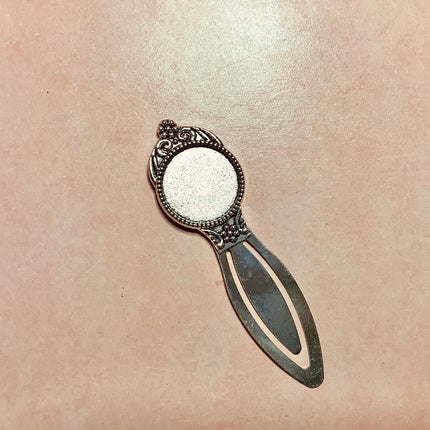 Metal Cabochon inset embossed clip metal bookmark - Create Along 