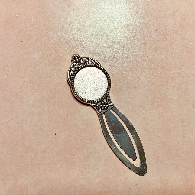 Metal Cabochon inset embossed clip metal bookmark - Create Along 