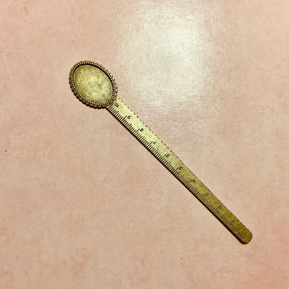 Metal bookmark with cabochon inset and ruler - Create Along 