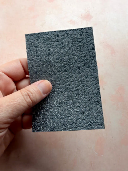 Flower Riot Texture Mat polymer clay rubber Stamp
