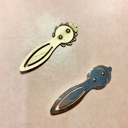 Metal Cabochon inset embossed clip metal bookmark - Create Along 