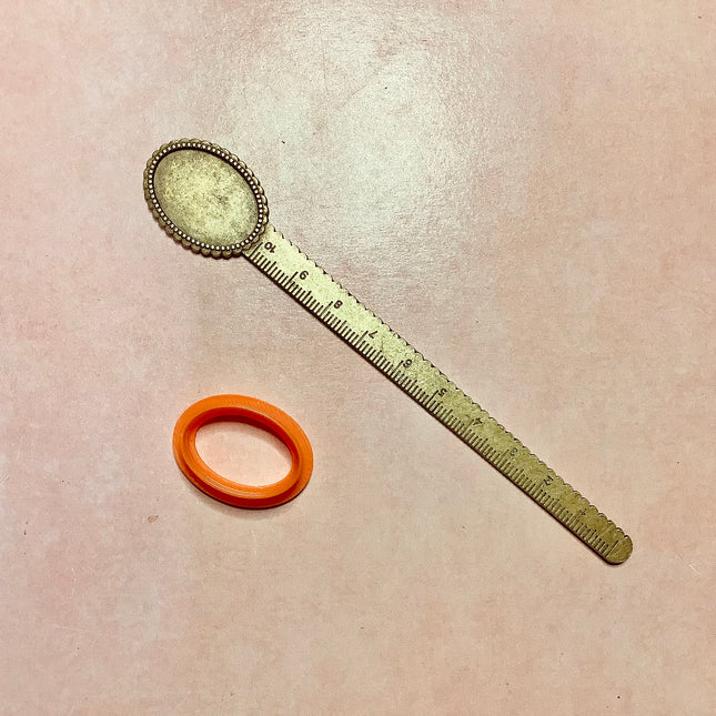 Metal bookmark with cabochon inset and ruler - Create Along 