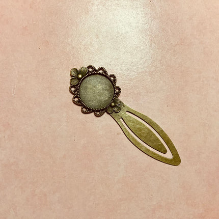 Metal Cabochon inset embossed clip metal bookmark - Create Along 
