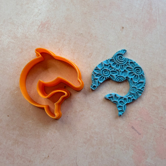 Arched Dolphin polymer clay jewelry cutter